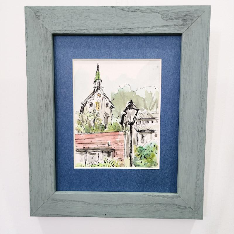 【長崎県】大浦天主堂　稲澤廣明水彩画【送料無料】