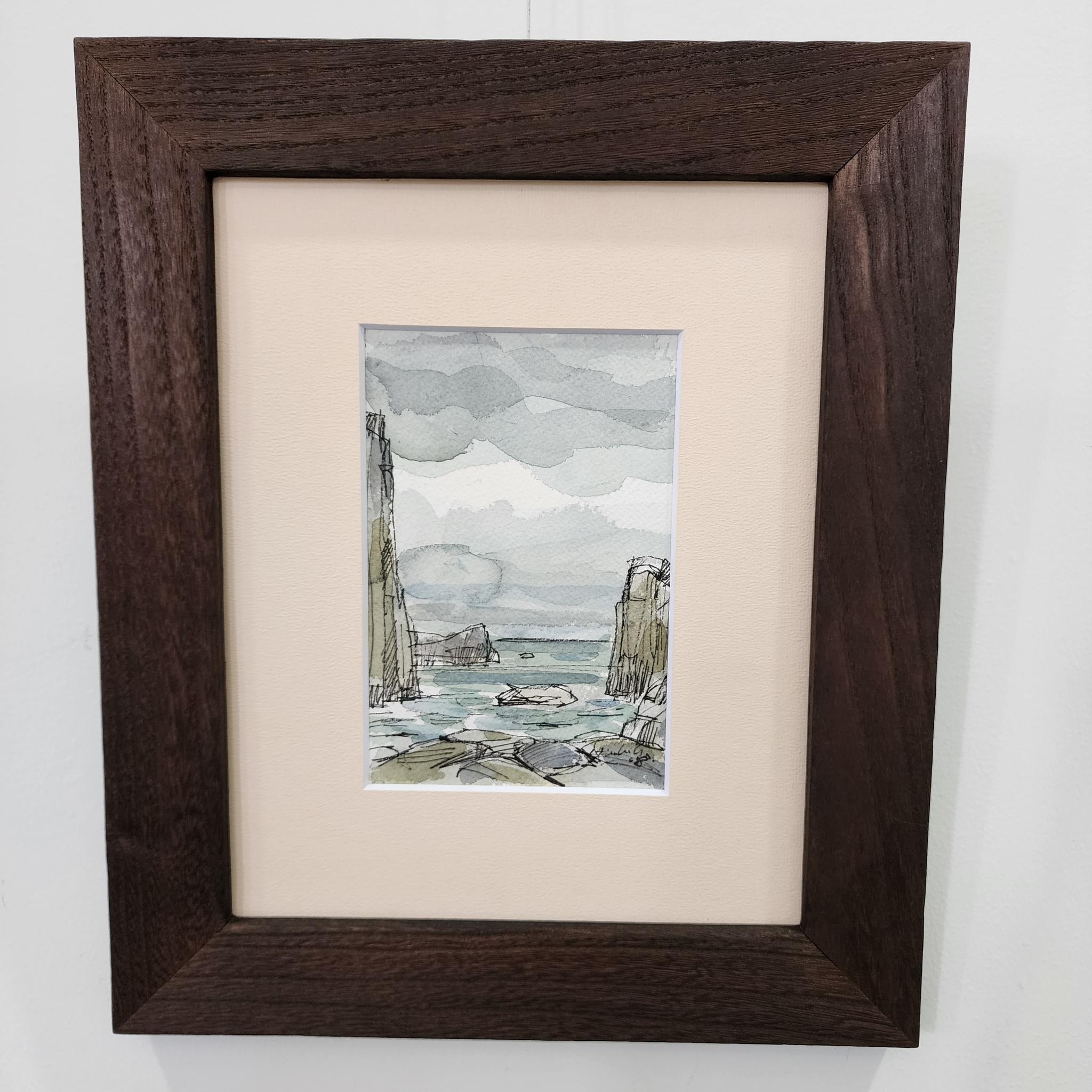 【福井県】東尋坊　稲澤廣明水彩画【送料無料】